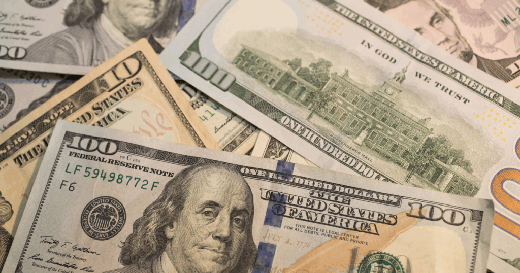 different money bills shown